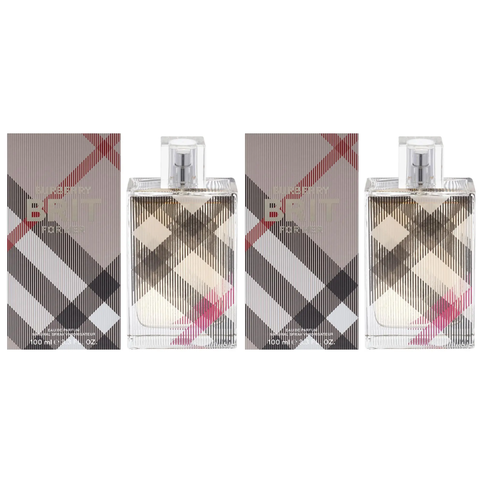 Burberry Brit For Her by Burberry for Women - 3.3 oz EDP Spray - Pack of 2