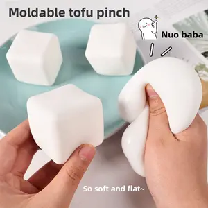 Soft Tofu Mochi Squishy | Non-Toxic Slow Rebound Squeeze Toy | Stress Relief Fidget Sensory Toy | For Kids & Adults | Office Desk Home School | Birthday Gift Party Favors