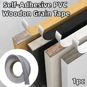 1 Roll of 10m/393.7in Edges Banding, Self-Adhesive PVC Woodon Grain Tape, Self-Adhesive PVC Edges Banding Tape, Wood Grain Edges Tape for Cabinet and Furniture Maintenance, No Drill Adhesive