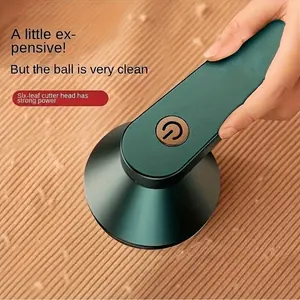 Portable Lint Remover, Electric Fabric Shaver, Upgraded 6-Blade Design, Powerful Lint Brush, Single-Button Start, USB Rechargeable 400mAh Lithium Battery, Suitable For Clothes, Fabrics, Bedding, Carpets And Sofas. An Ideal Gift For Family And Friends.
