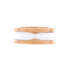 Pre-owned Bvlgari B.Zero1 Two Band Ring 18K Rose Gold and Ceramic by Rebag