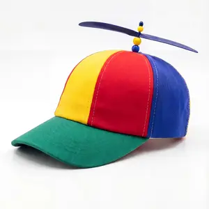 Rainbow Propeller Hat, Adjustable Spinning Baseball Cap Novelty Funny Party Hat For Teens Boys Girls