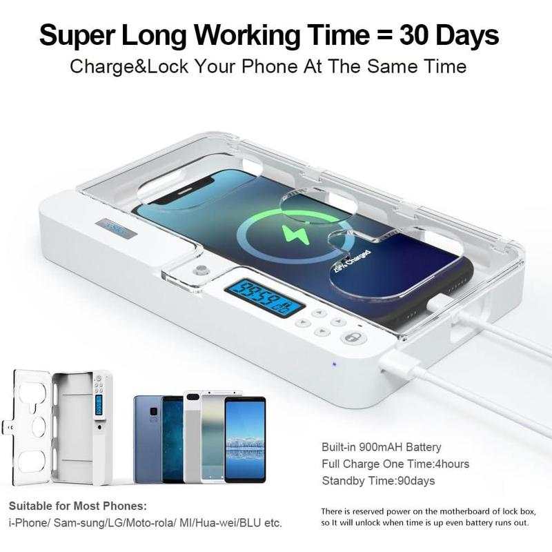 Portable  Auto Phone Timer Lock Box for  and Android Phones, Self-Control Timer Locker to Help ,Students, Adults Focus , Excessive , Mobile Phone Addiction()