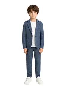 Retro Gingham 2-Piece Suit Set, Slim-Fit Long Sleeve Jacket & Pants, Formal Wear for Birthdays, Weddings, Performances