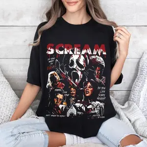 Scream Halloween Movie T-shirt, Vintage 90s Halloween Ghostface Shirt, Scary Movies Shirt, Funny Ghost Face Shirt, Horror Killer Character Shirt, Hall Sweatshirt, Hoodie, Comfort Colors