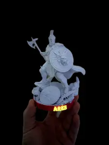Ares Statue – Greek God of War | Marble Finish w/ Glow-in-the-Dark Name