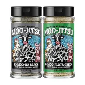 Moo-Jitsu 2 Pack Ki-Moo-Ra Black & O-Moo-Plata Green Bold Garlic Pepper & Umami Herby Garlic Garden Fresh US