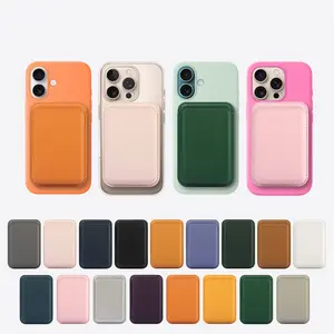 Magnetic Card Holder , PU Leather Material, Strong Magnetic Phone Card Case, Portable Slim Convenient Carrying Cellphone Wallet Compatible with iPhone 16e/16 Pro Max/15/14/13/12 Pro