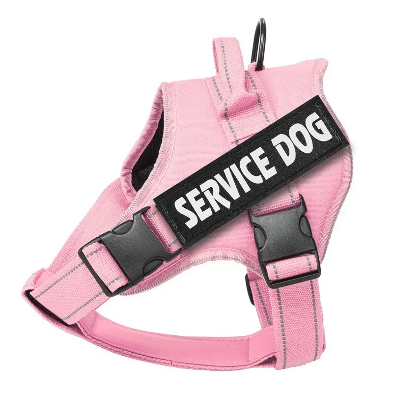 Service Dog Vest Harness, No Pull Tactical Design, High Reflective Breathable Pet Leash Set, Durable Reflective Harness, Heavy Duty for Medium Large Working Dogs Training Patrol