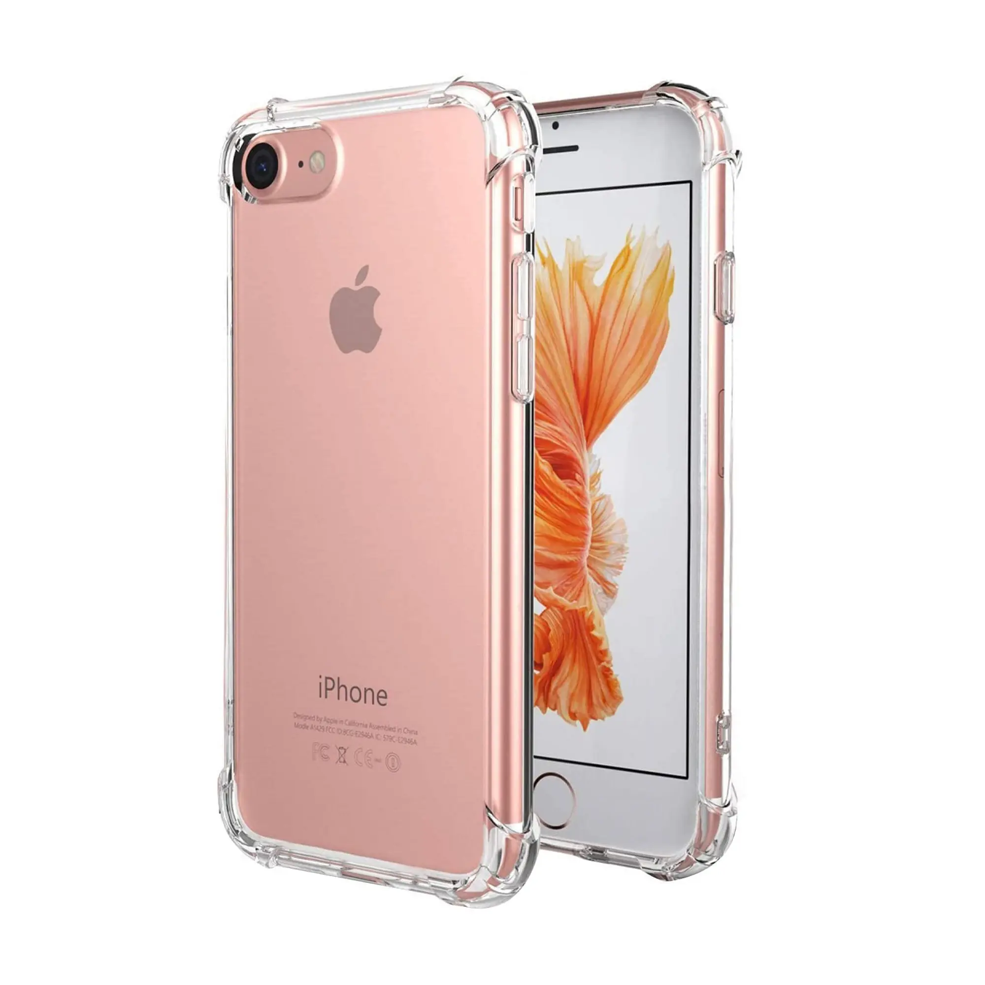 iPhone SE Case 2020, iPhone 8 Case, iPhone 7 Case, Clear Reinforced Corners TPU Bumper Cases for iPhone SE 2nd Generation, Thin Soft anti-Scratch Shockproof & Dropproof Protective Cover