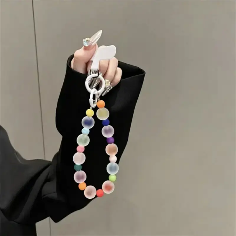 Colorful Matte Plastic Phone Charm – Korean-style assorted designs, cute "dopamine-style" necklace, and trendy beaded accessory; suitable for smartphones and various mobile devices. A stylish decorative accessory perfect for Halloween or as a Christmas st