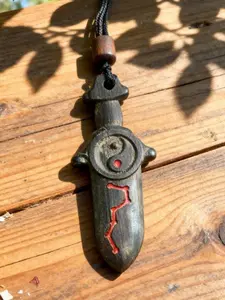 Lightning Strike Wooden Sword Pendant | Ward off evil and protect the body | Cultural heritage | Calm the mind and aid sleep | Natural power | Blessed by a Taoist priest
