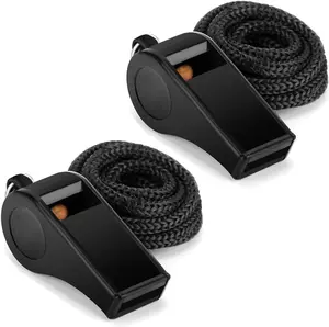 Whistle with Lanyard, Very Loud Black Whistles  for Coaches, Referees, Outdoor