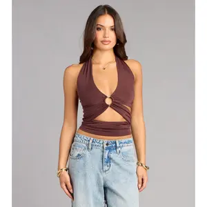 On Repeat Cutout Halter Top