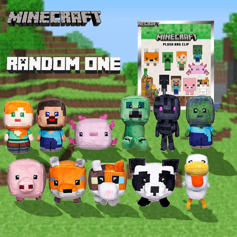 L-Minecraft Official Licensed Minecraft Classic Plush Bag Clip
