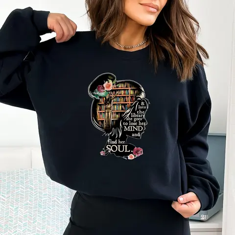 And Into The Library She Goes To Lose Her Mind And Find Her Soul Shirt, Read Banned Books, Book Lover Gift, Reading Book ILWIQ