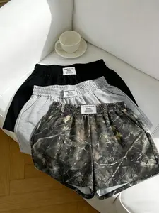 Women's Summer Full Body Tree Branch Print Shorts, Casual Daily Wear, Simple Yet Versatile, Sporty Style, Athletic, Loose-Fitting, 3 Piece Set, Elastic
