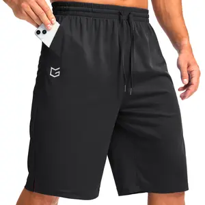 G Gradual Men's Athletic Shorts with Pockets 11" Long Basketball Shorts Lightweight Quick Dry Drawstring Elastic Waistband Training Gym Workout Shorts