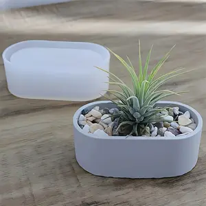 Silicone Molds for DIY Crafts, Rectangular/oval Storage Boxes, Plant Pots, Aromatherapy Decorations, Plaster Cement, Epoxy Resin Casting