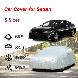 Outdoor car cover suitable for Hatchback Sedan, sun protection, dust protection and UV protection, Waterproof Outdoor Cover, durable 190T car cover