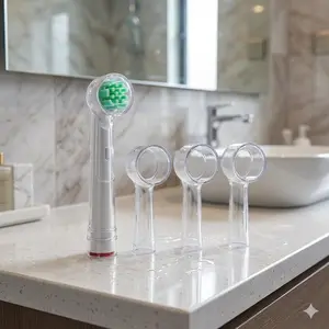 Oral B Electric Toothbrush Travel Case with 4 Brush Heads, Compatible with Smart, iO & Pro Series, Portable Waterproof Holder for Oral-B Brush Heads, Hygienic Storage for Travel.