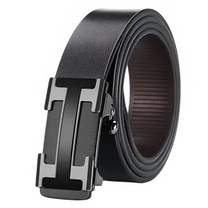 OYIFAN Top Quality Men's Genuine Leather Belt Men Leather Belts Size 105-160cm Automatic Belt Leather Belt for Men