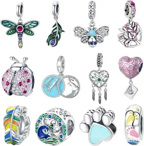 12 count Mixed  Plated Colorful Enamel Alloy Beads Dangle Charms Fits for European Snake Chain Bracelet Necklace DIY  Making Supplies