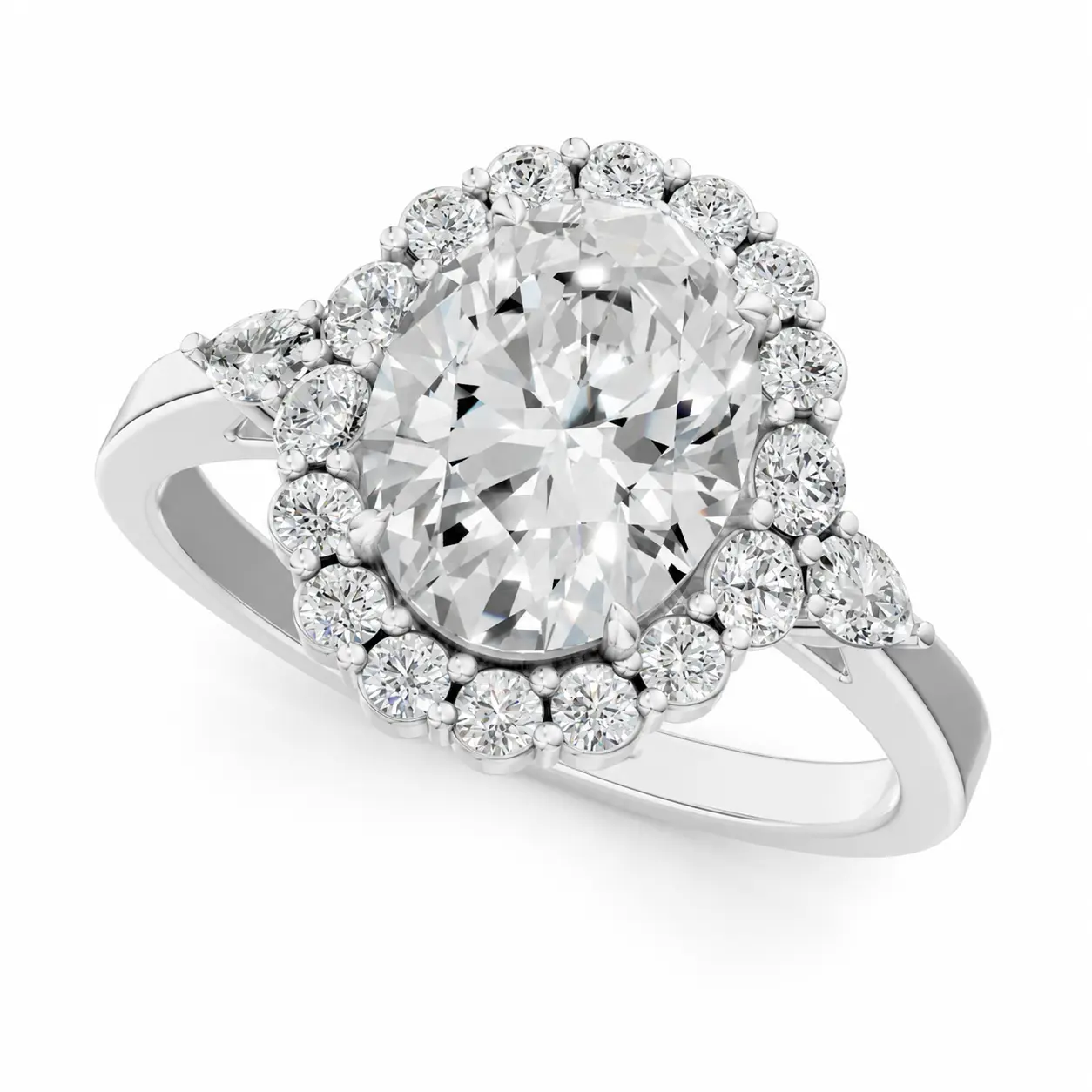 Nivra Fine Jewelry Halo Oval Lab-Grown Diamond Pavé Engagement Ring - Rose Gold, IGI Certified, Lifetime Wear, Platinum & Carat Gold Rings