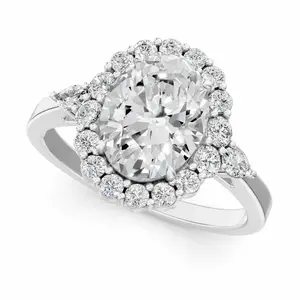 The Halo — Oval Diamond Pavé Engagement Ring Lab Grown Bridal