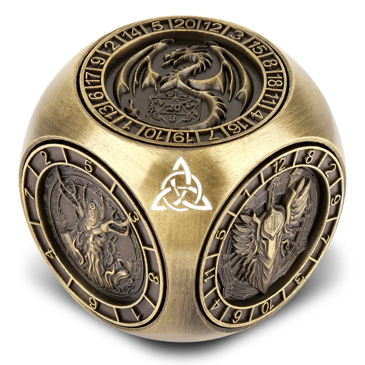 Dnd Fingertip Rotating Dice Set, 7-In-1 Metal Dice with 3D Patterns, Polyhedral Dice Set, Multifaceted Game Dice for Role Playing Board Games Accessories