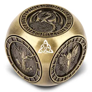 Dnd Fingertip Rotating Dice Set, 7-In-1 Metal Dice with 3D Patterns, Polyhedral Dice Set, Multifaceted Game Dice for Role Playing Board Games Accessories