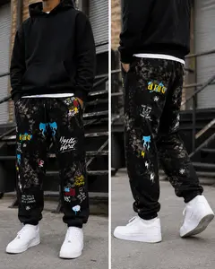 Drill Clothing Co Fresh Prints Bel-Air Black Graphic Jogger Sweatpants