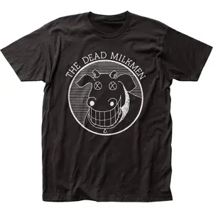 Dead Milkmen Cow Logo Rock Band Black T-Shirt