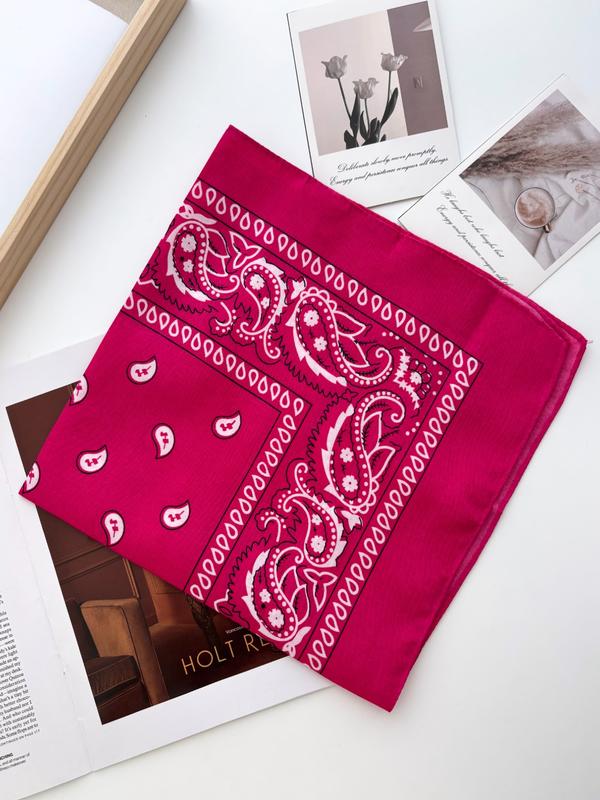 Geometric & Paisley Print Bandana, Unisex Soft Breathable Scarf, Casual Fashion Accessory for All Seasons, Ideal for Daily Wear