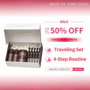 GUYU Ginseng Mini Multi-Pack Skincare Kit - 7g*2 Face Cream, 1.5ml*5 Serum, 15ml Toner, 15ml Lightweight Moisturizer | Wrinkle Reduction, Tightening, Collagen Boost, Radiance, Brightening, Soothing, Hydrate, Skin Repair, Travel Use,summerwins