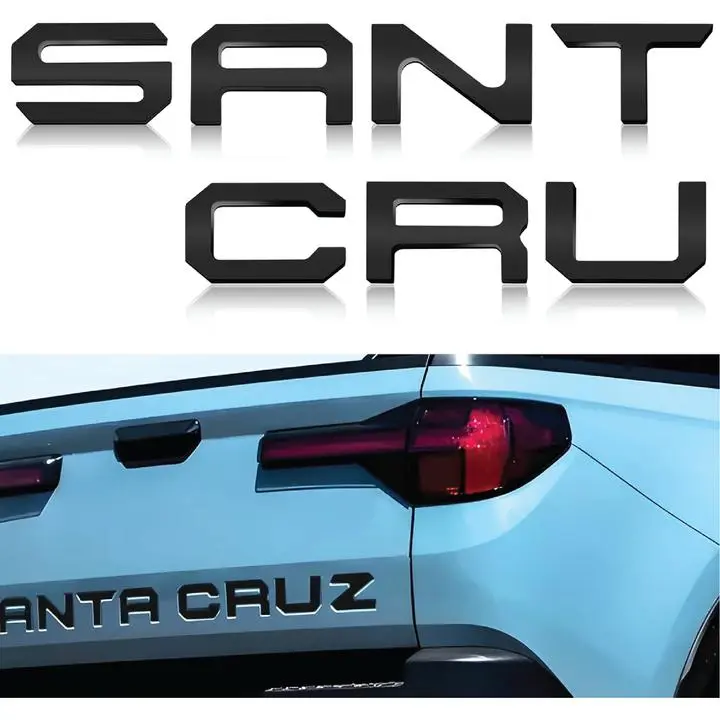Black Matte 3D Raised ABS Plastic Tailgate Letters for 2022-2024 Hyundai Santa Cruz, Self-Adhesive Water Resistant Long Wearing Decor, Quality Assurance Stylish Exterior Upgrade, Tailgate Decor