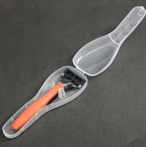 1pc Plastic Travel Razor Case Outdoor Camping Business Trip Portable Razor Holder Container Storage Shaving Box (Not Include Shaver)