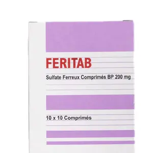 Ferritab Capsules Supplement Multivitamin Nutrients Dietary Support 200 mg Sulfate Ferreux Comprimés BP