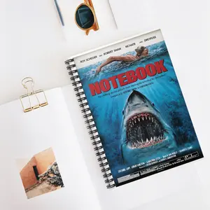 Shark-Themed Spiral Notebook - Perfect for Movie Lovers, Gift for Students & Writers, Cute Office Supplies, Creative Journaling