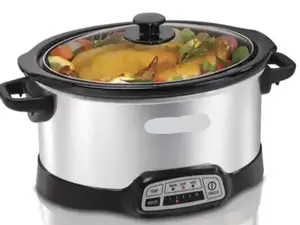 6 Qt Programmable Silver Slow Cooker with Temperature Settings for Easy Cooking Air Fryer deals 6-quart capacity versatile use