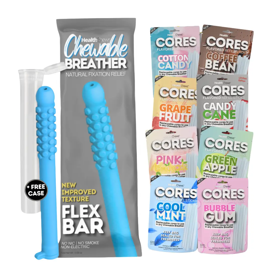 HealthChews Flex & Puff + FREE Case – Reusable Aromatherapy Breather Stick (Non-Edible Wellness & Habit Relief Tool)