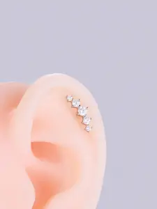 Minimalist Temperament Artificial Zircon Inlaid Stud Earrings, Fashionable Earrings for Women & Girls, Trendy All-match & Exquisite Jewelry As Gift, Studs Earrings