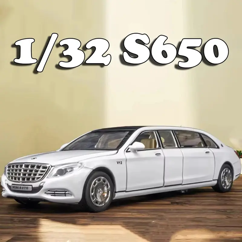1:32 S650 C260 High Simulation Alloy Diecast Car Model Toy - Pull Back, Sound & Light Features, Openable Doors - Collectible Vehicle for Children, Holiday Gift for Children, Boyfriends, Model Cars