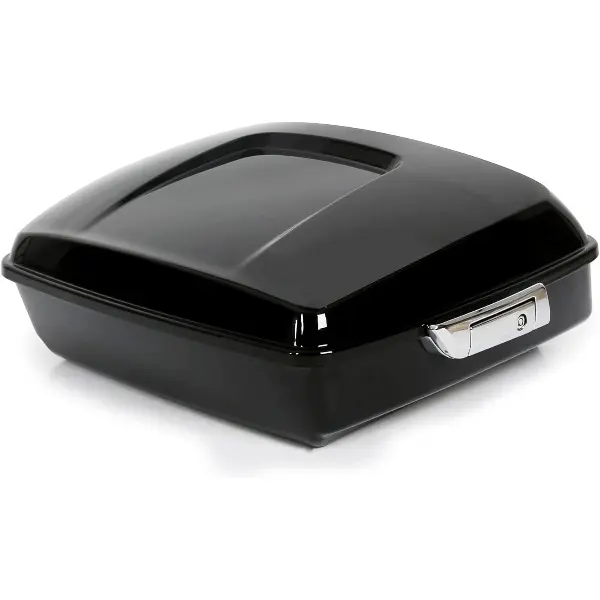 HECASA Black Chopped Tour Pack Trunk, Automotive Motorcycle Tail Box Compatible with 2014-2024 Harley Touring, Street Glide, Road Glide, Road King Models