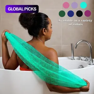 Authentic African Net Sponge with Knots, Afro Scrub Net Bath Cloth for Shower, Body Wash Tool, Exfoliating Net Sponges, Exfoliating Mesh Sponge #GLOBAL PICKS
