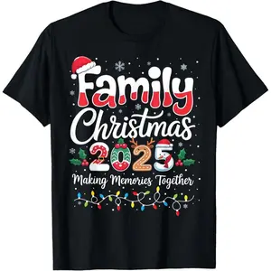 Family Christmas 2025 Matching Outfit Xmas Squad Santa T-Shirt