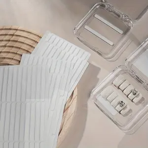 Odorless Dual-Sided Adhesive Tape, Strong Hold Clear Tape for Nail Art, Press-On Nails, Display Strips, Crafting, Invisible, Safe for Nails