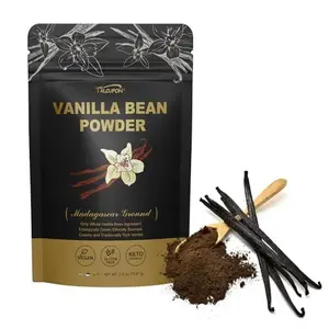 TALCUFON Madagascar Ground Vanilla Bean Powder, Ground Vanilla Beans, No Fillers and Additives, Gluten Free, Non-GMO Great for Coffee, Baking, Shakes 2.5 Oz