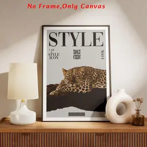 Leopard Print Unframed Painting, Fashion Wall Art, Wall Decor for Home Living Room Bedroom, Home Decor, Room Decor, No Frame, Poster, Design, Interior, Artistic