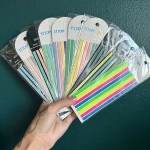 Highlighter book annotation sticky tab strips-long-full set of 10 color options